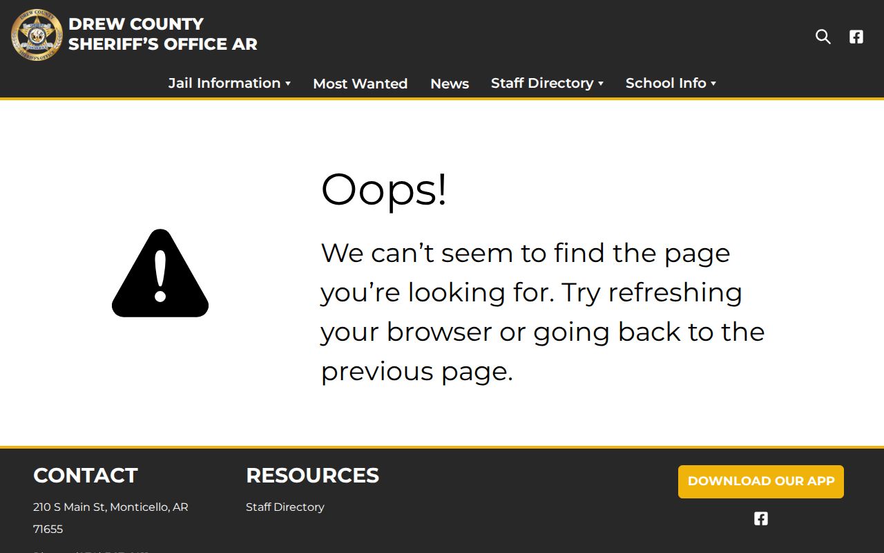 Drew County arrest lookup sheriff roster webview