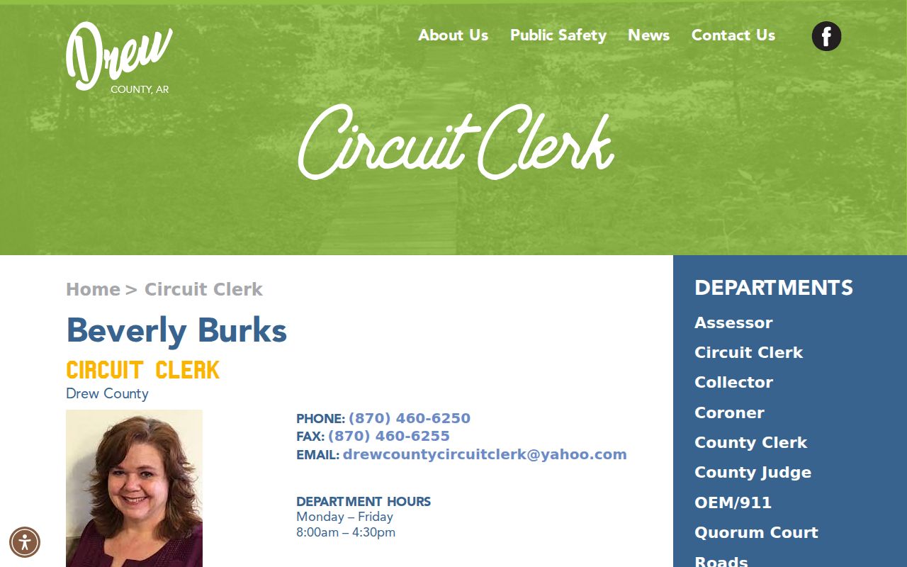 Drew County criminal court cases circuit clerk page