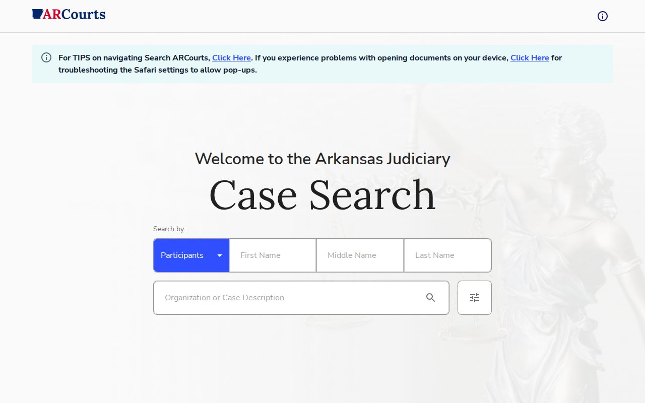 Drew County criminal court case Search ARCourts portal