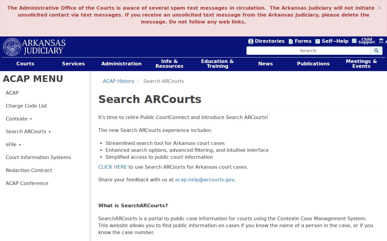 Drew County criminal court cases CourtConnect help page