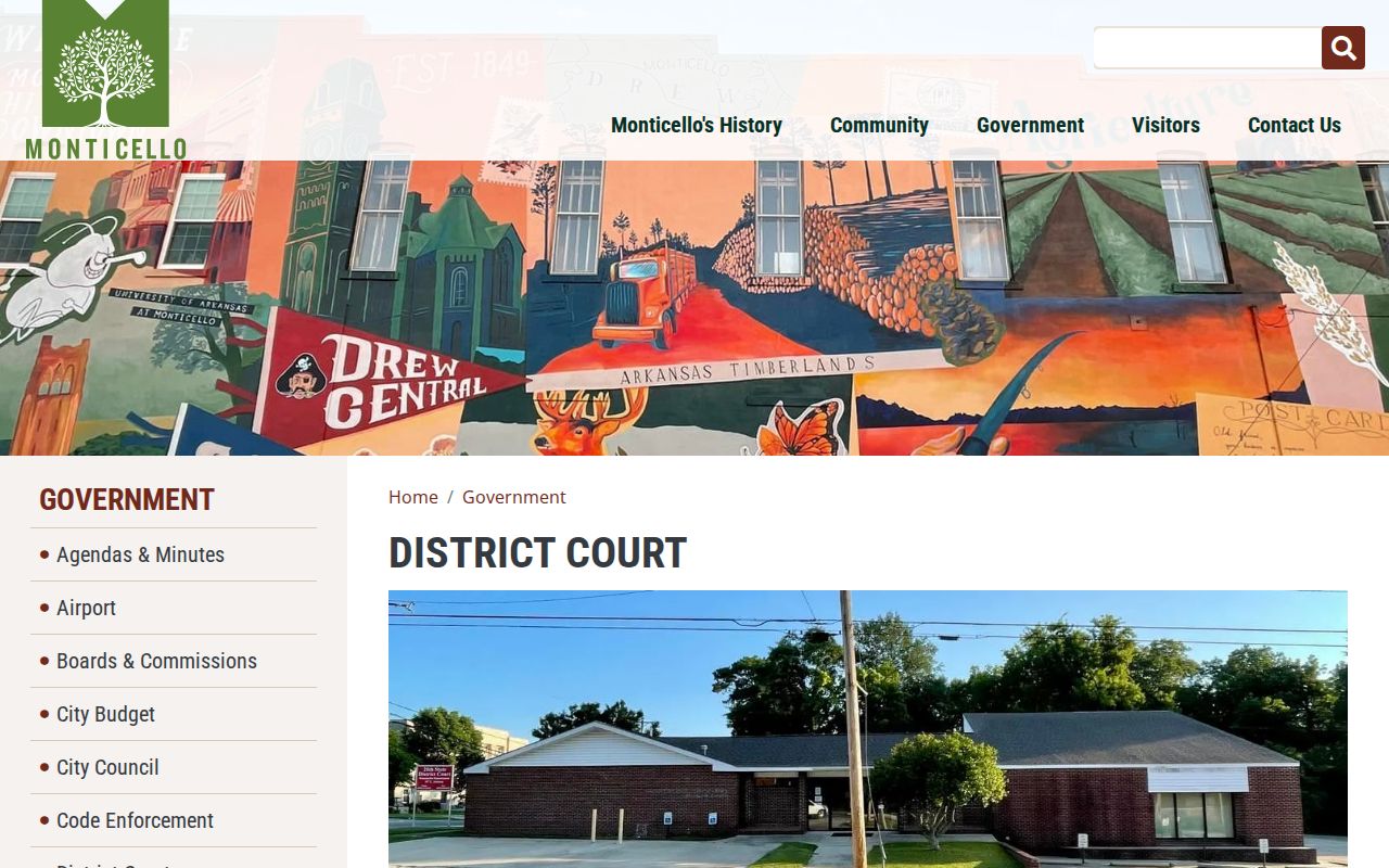 Drew County criminal court cases Monticello District Court page