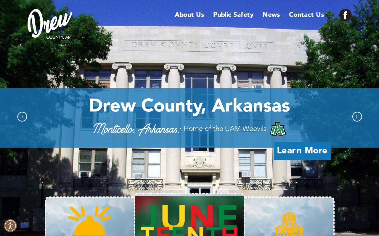 Drew County criminal records courthouse homepage