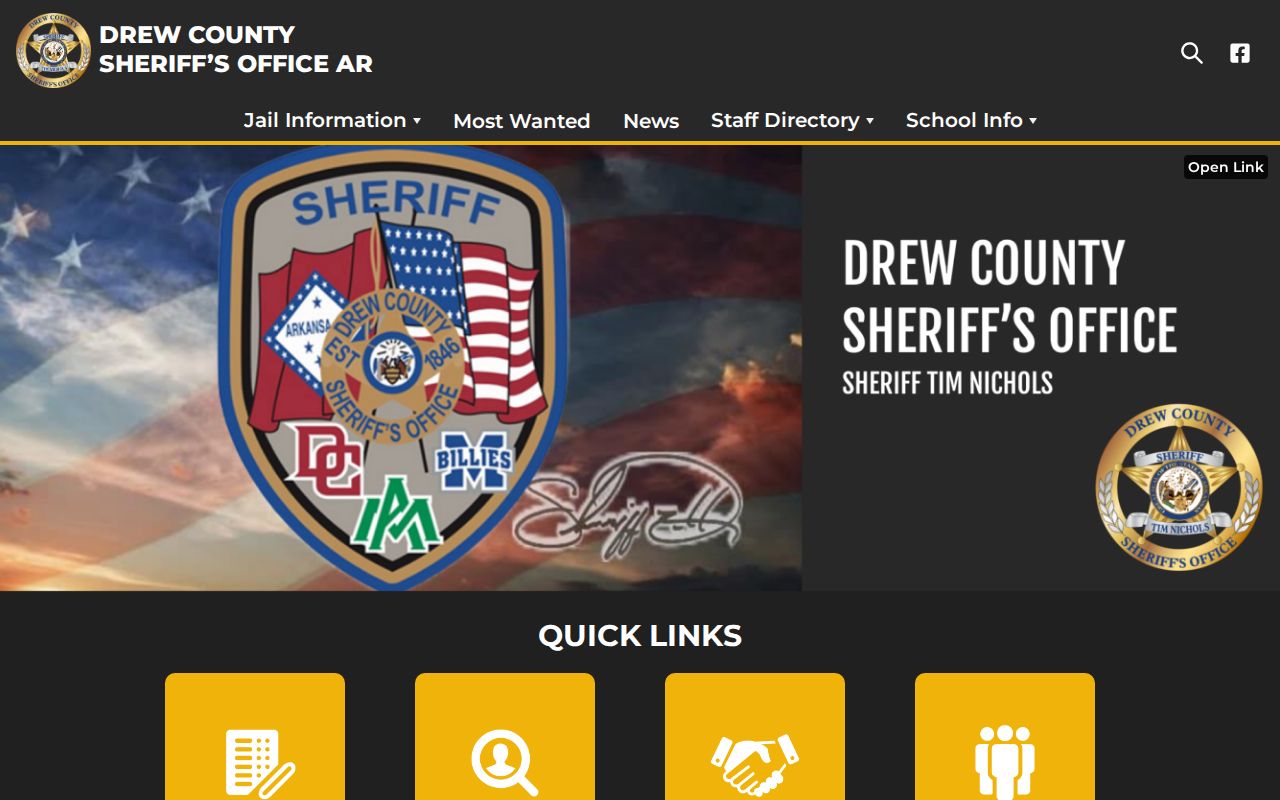 Drew County criminal records sheriff app website
