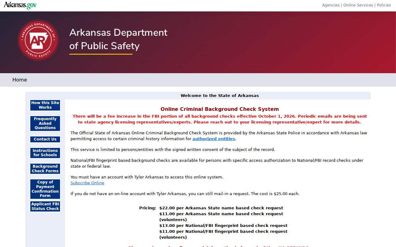 Drew County criminal records Arkansas CBC login