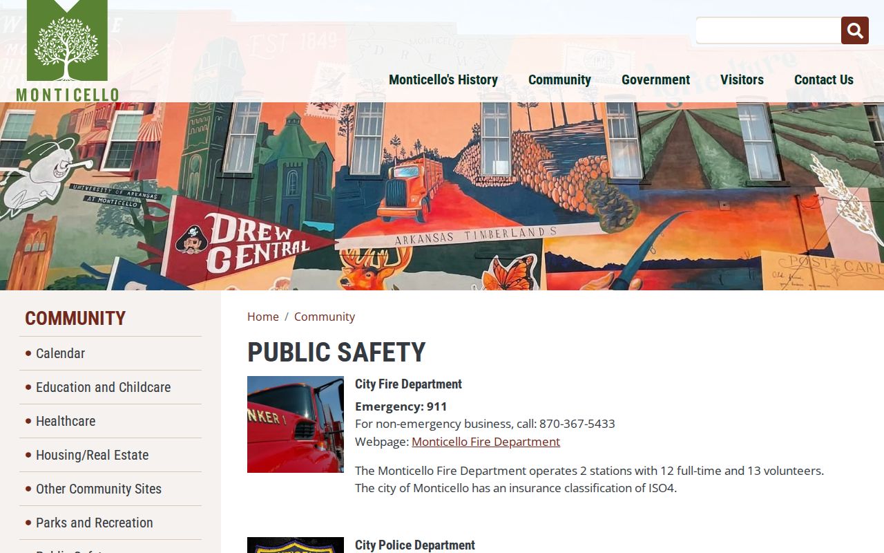 Monticello criminal records public safety routing page