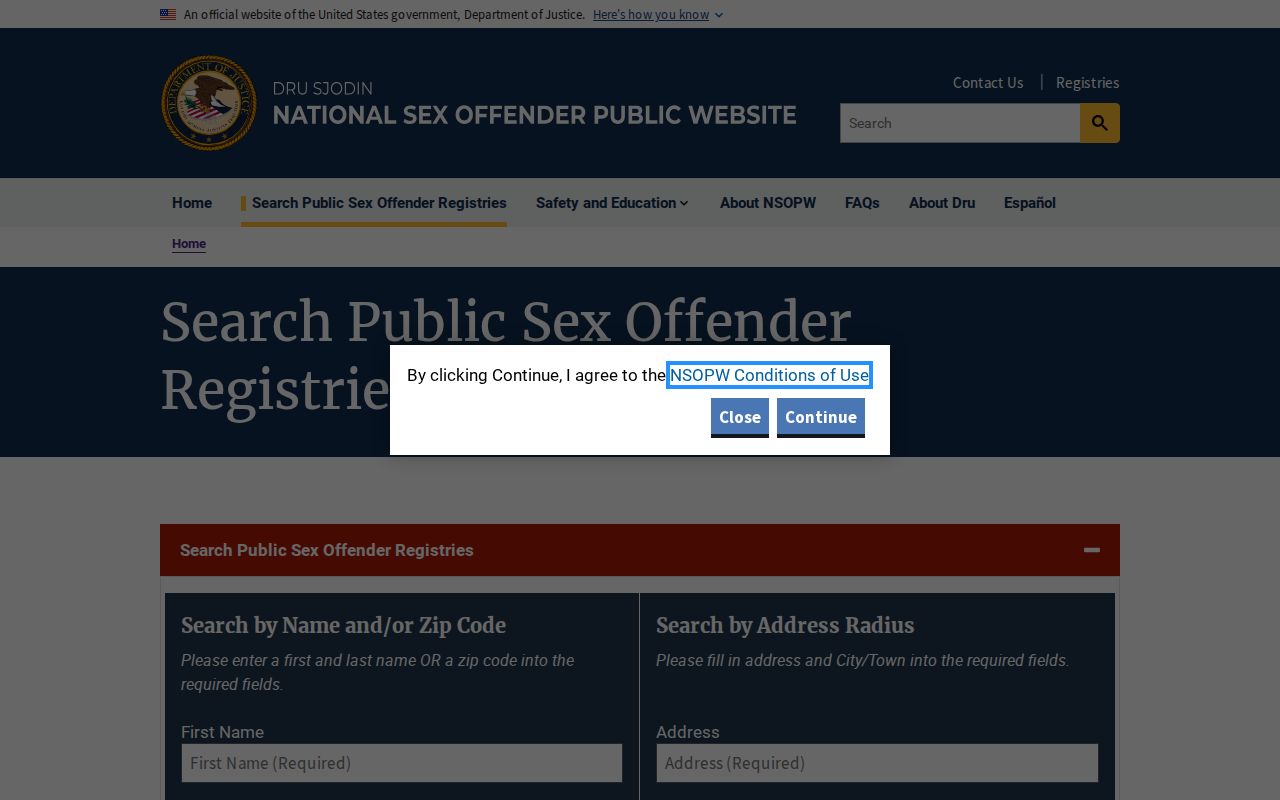 Drew County sex offender search NSOPW portal
